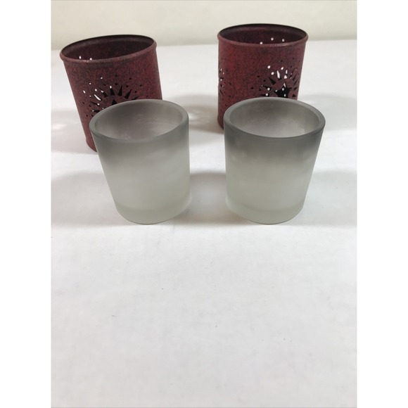 Partylite Early American Look Candle Holders Set Red‎ - Picture 3 of 8